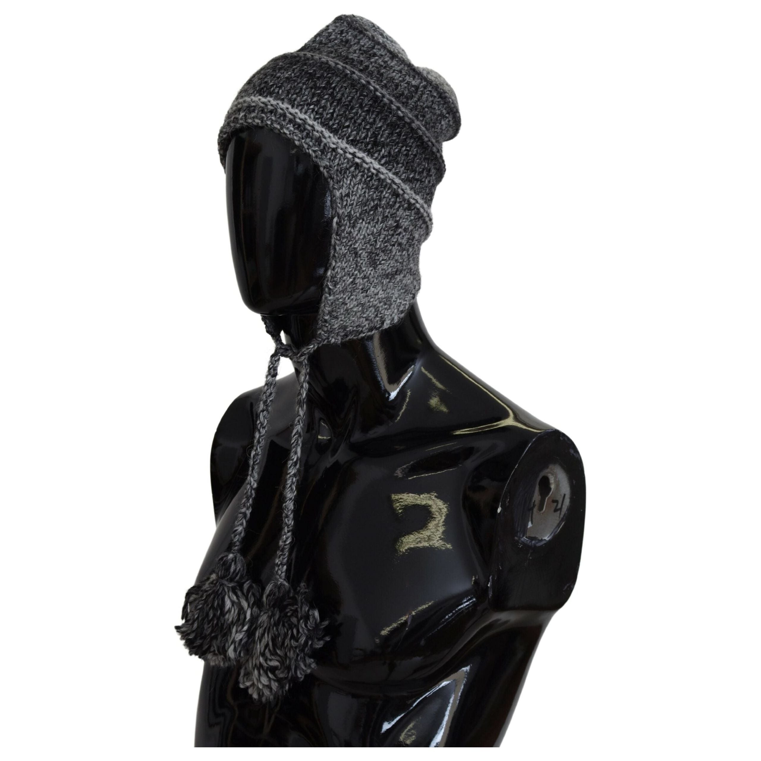 Dolce & Gabbana Gray Cashmere Beanie Hat Luxury