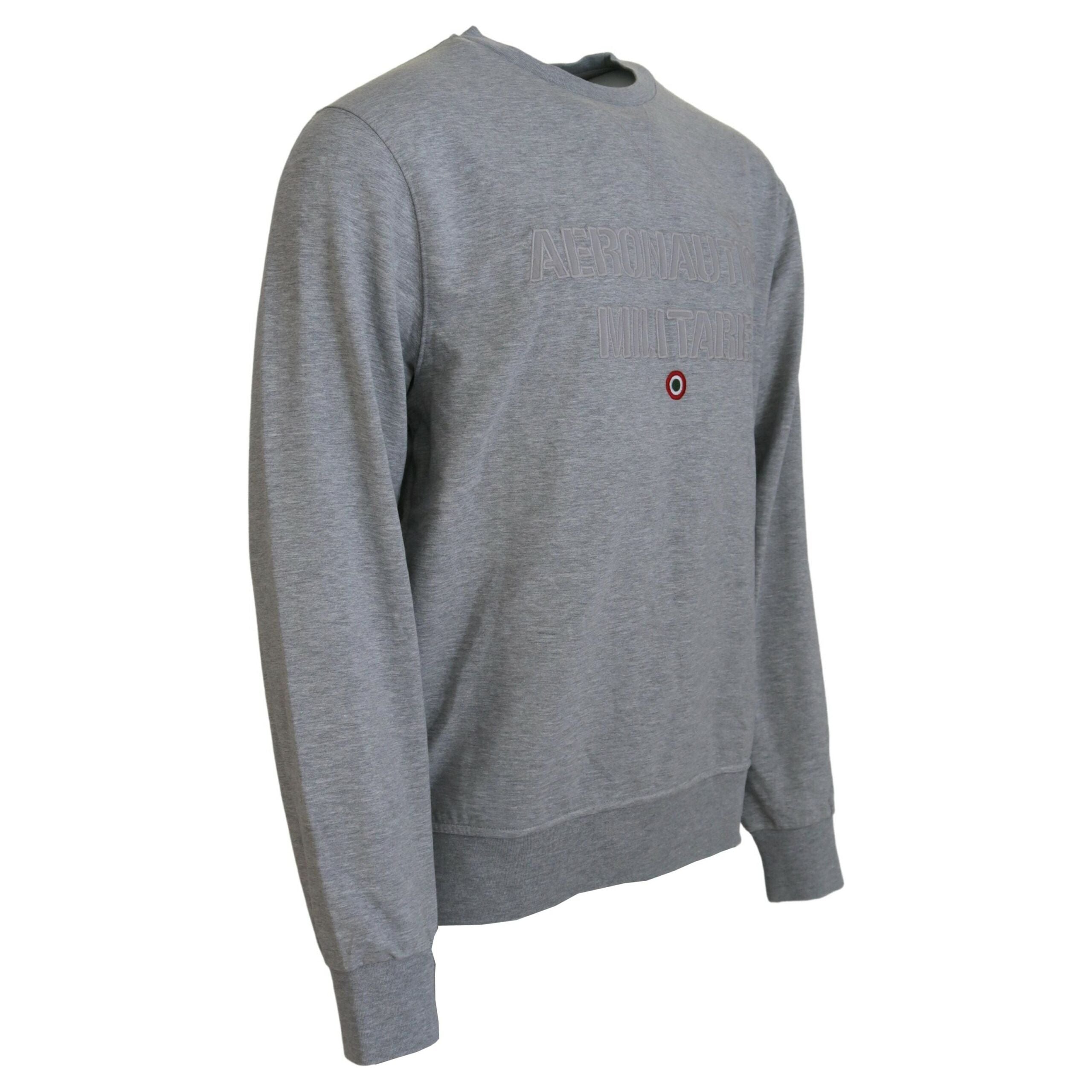 Aeronautica Militare Elegant Gray Cashmere Pullover Sweater