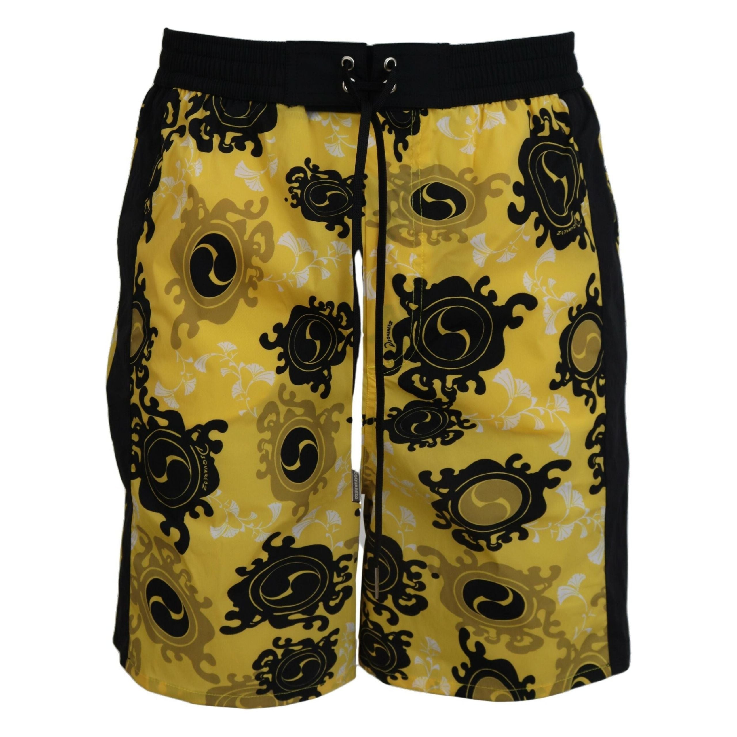 Dsquared² Yellow Block Print Swim Shorts Boxer for Luxury Style