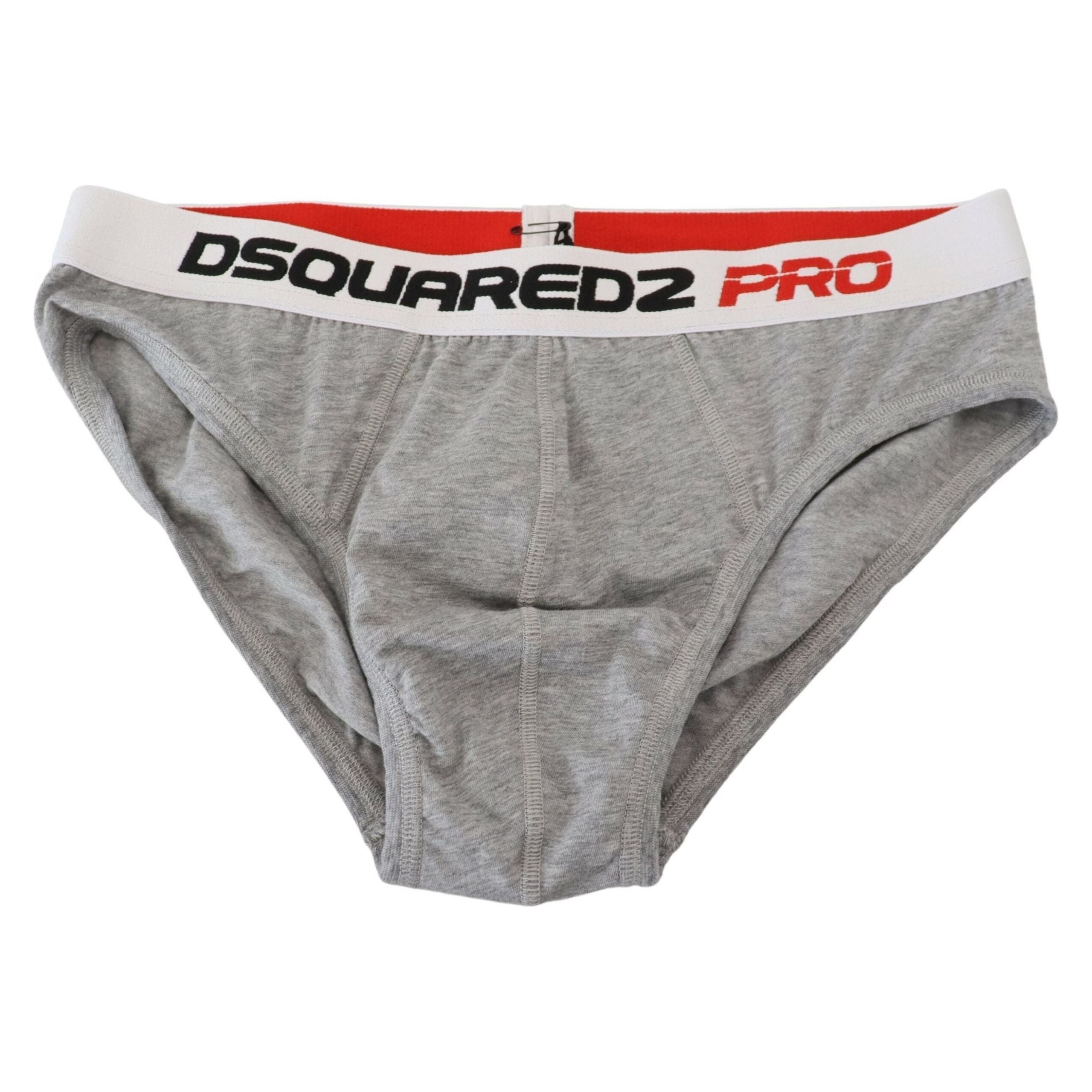 Dsquared² Gray Cotton Stretch Briefs for Discerning Taste