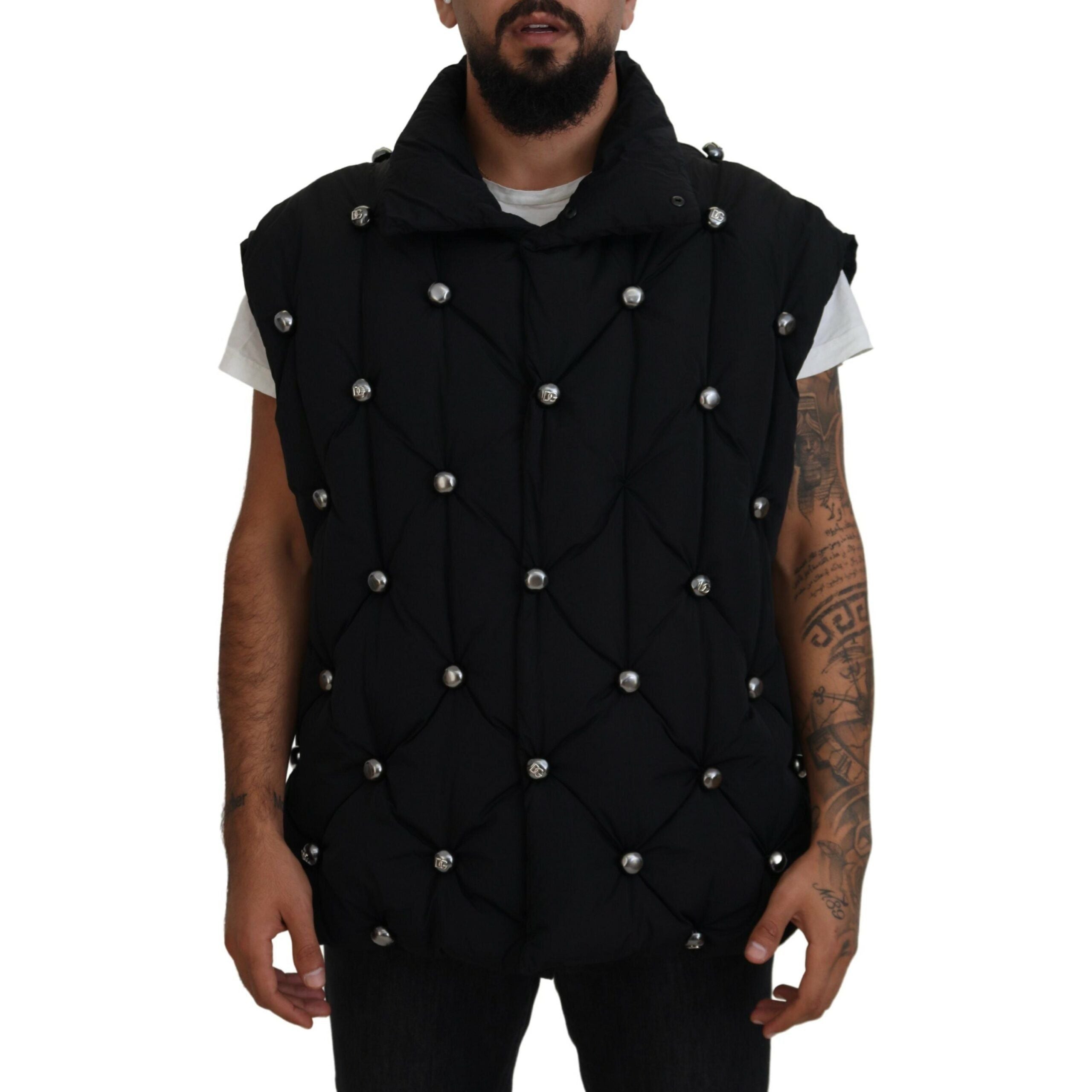 Dolce & Gabbana Black Cotton Sleeveless Vest Jacket