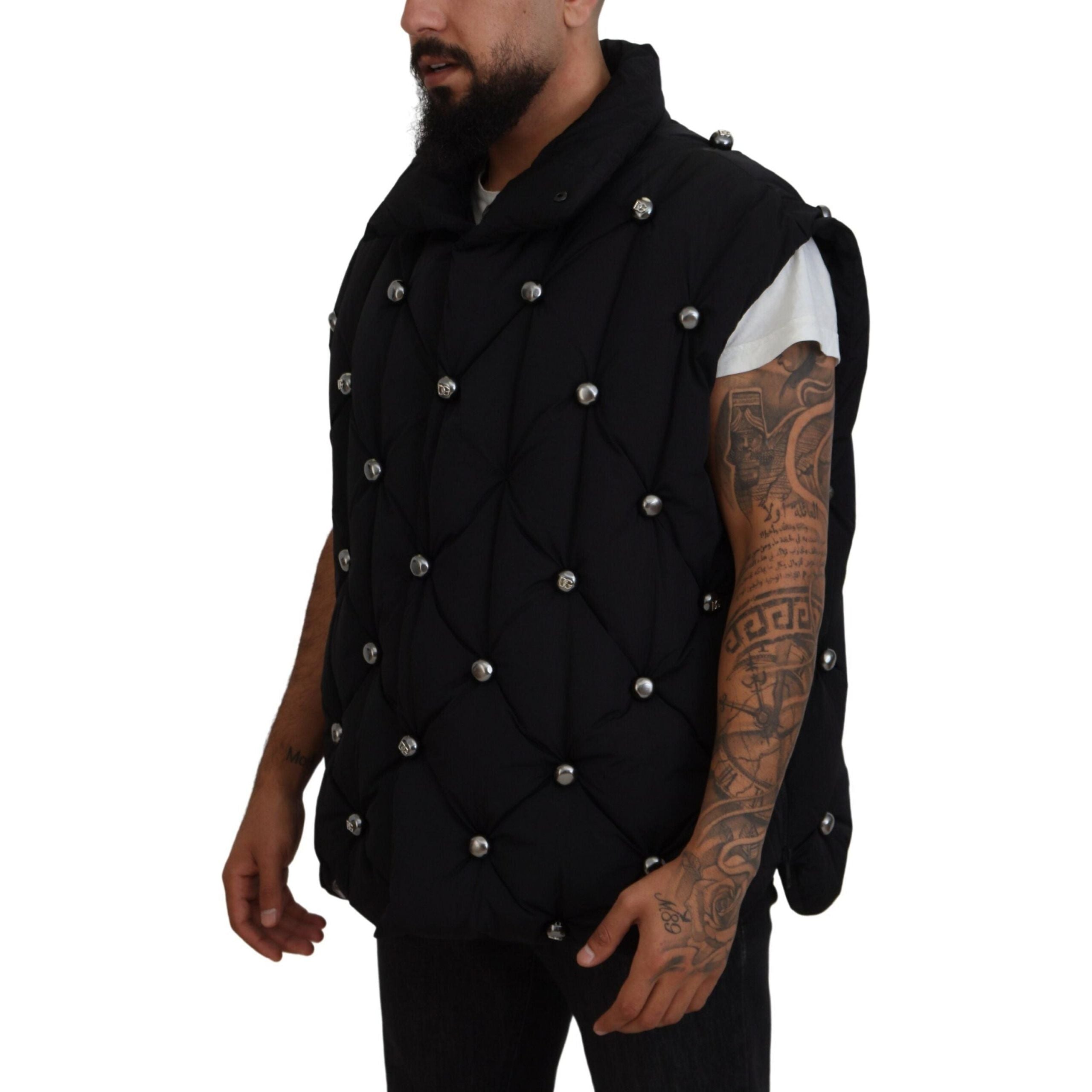 Dolce & Gabbana Black Cotton Sleeveless Vest Jacket