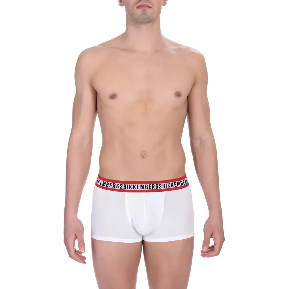 Bikkembergs White Cotton Trunk Pack for Elevated Comfort