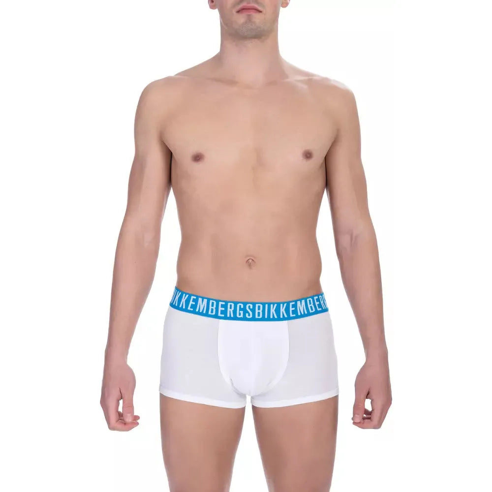 Bikkembergs White Cotton Trunk for Elevated Comfort