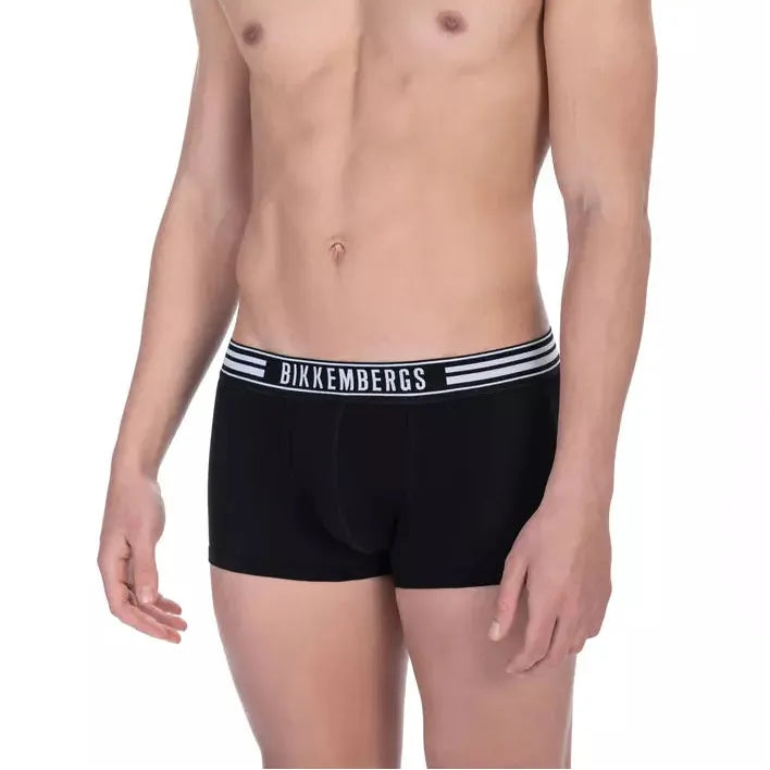 Bikkembergs Black Cotton Underwear Trunks for Luxurious Comfort