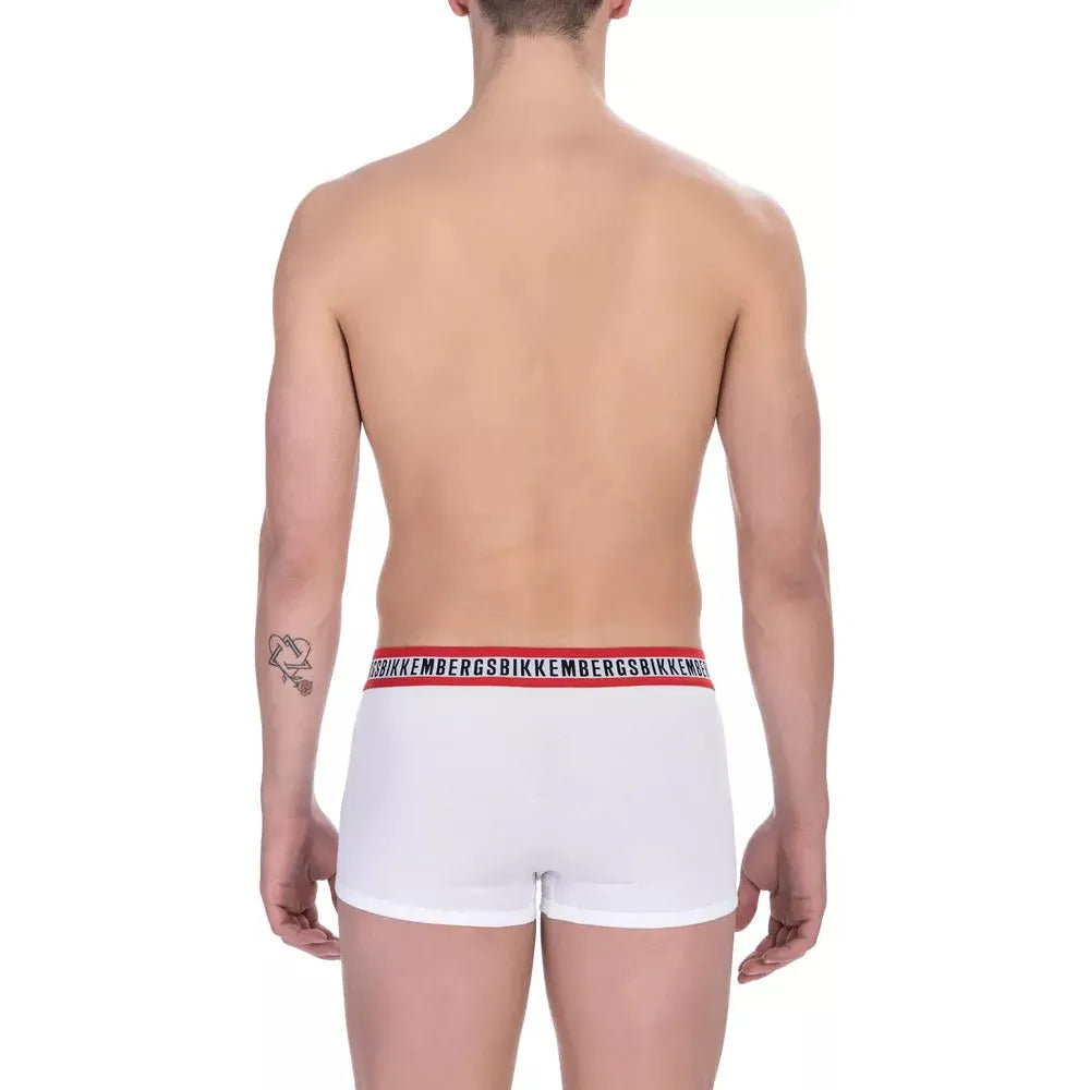 Bikkembergs White Cotton Trunk Pack for Elevated Comfort