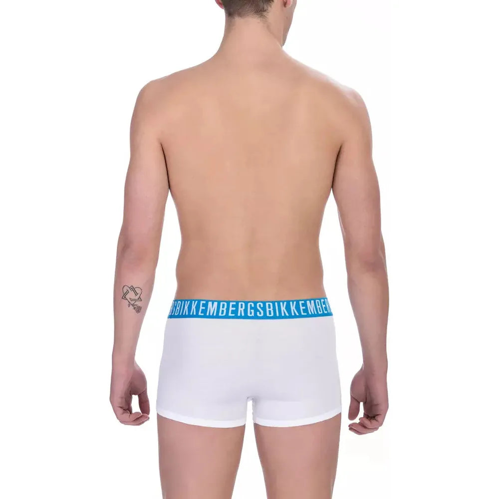 Bikkembergs White Cotton Trunk for Elevated Comfort