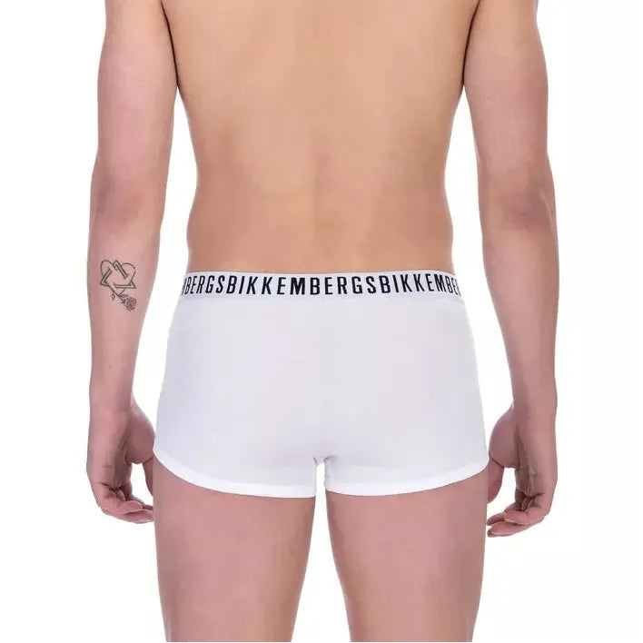 Bikkembergs White Cotton Underwear Trunk for Luxurious Comfort