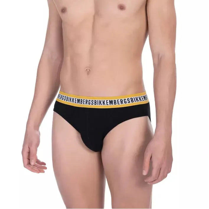 Bikkembergs Black Cotton Brief for Elevated Comfort