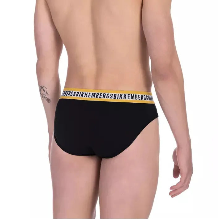 Bikkembergs Black Cotton Brief for Elevated Comfort