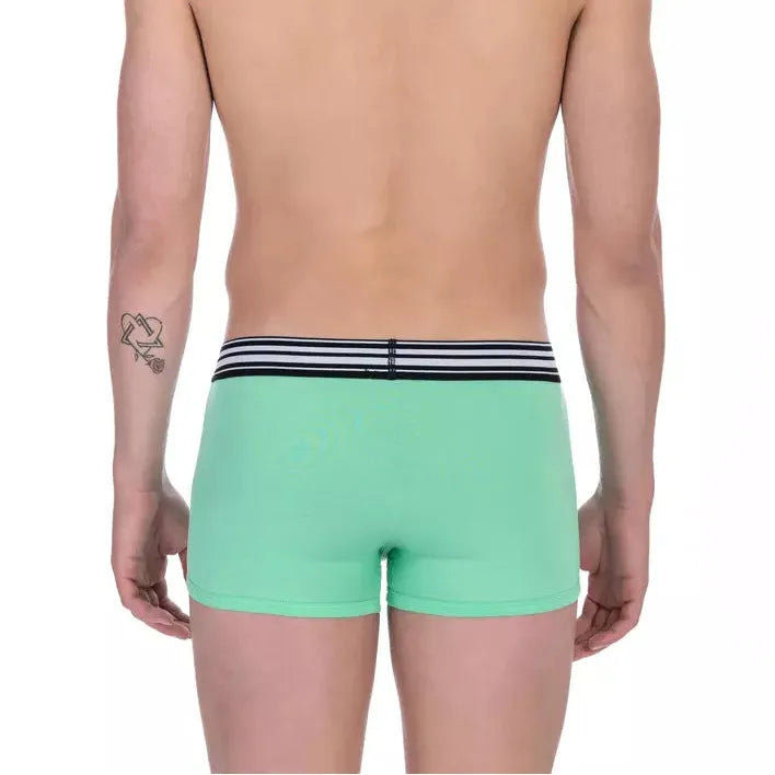 Bikkembergs Green Cotton Underwear Trunk for Luxury Comfort