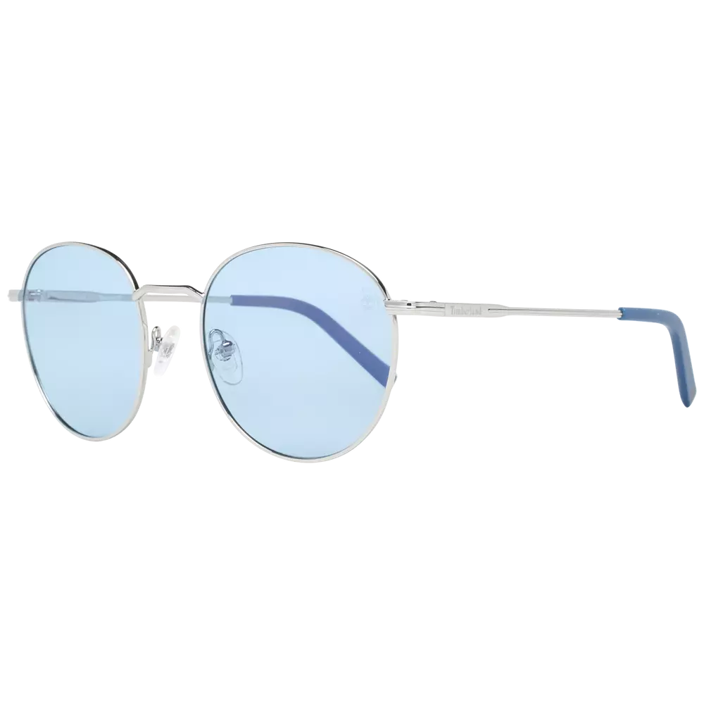 Timberland Silver Metal Sunglasses with Polarized Blue Lenses