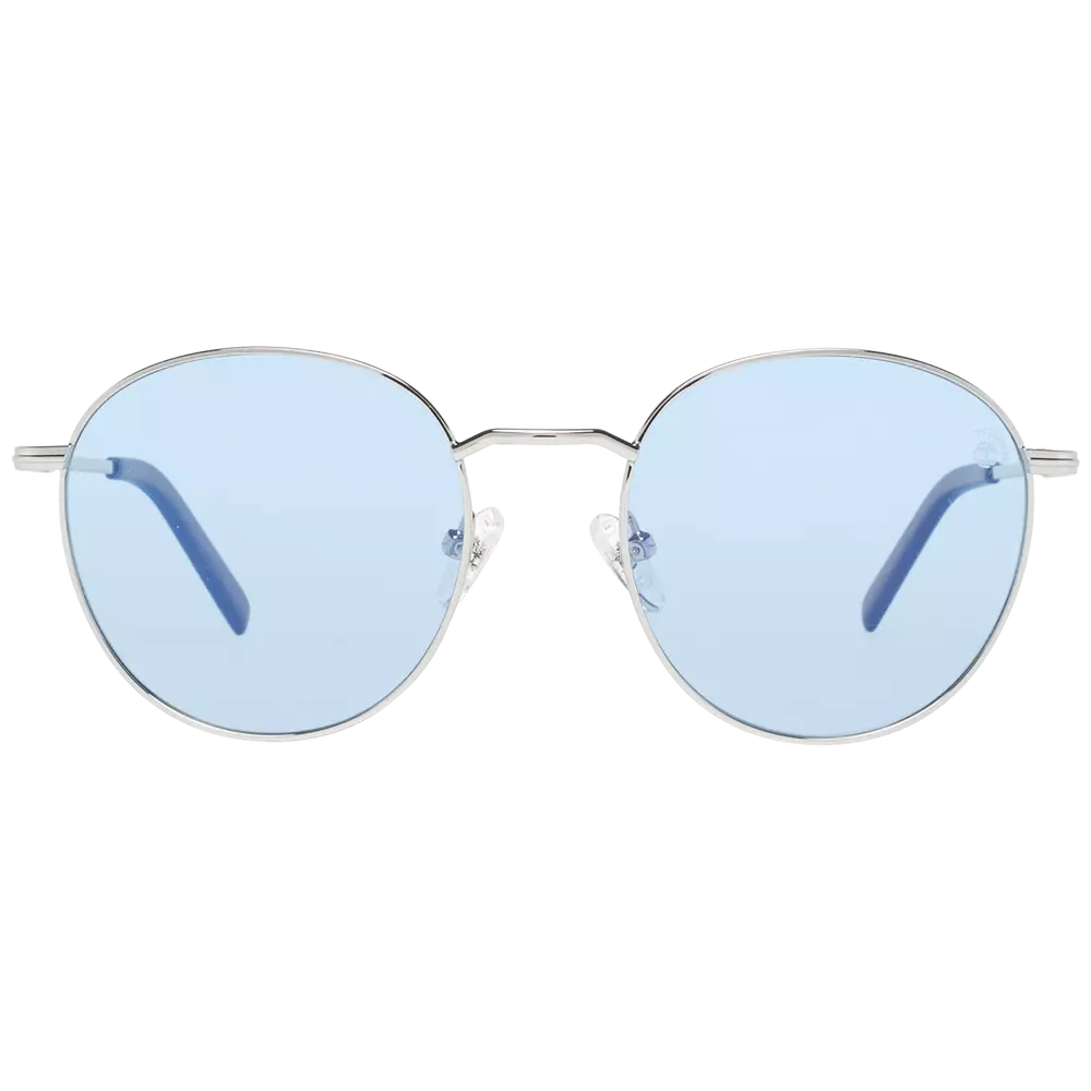 Timberland Silver Metal Sunglasses with Polarized Blue Lenses