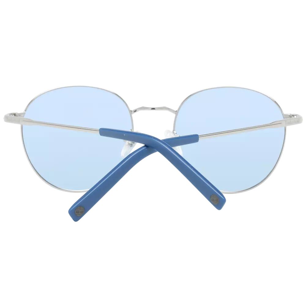 Timberland Silver Metal Sunglasses with Polarized Blue Lenses