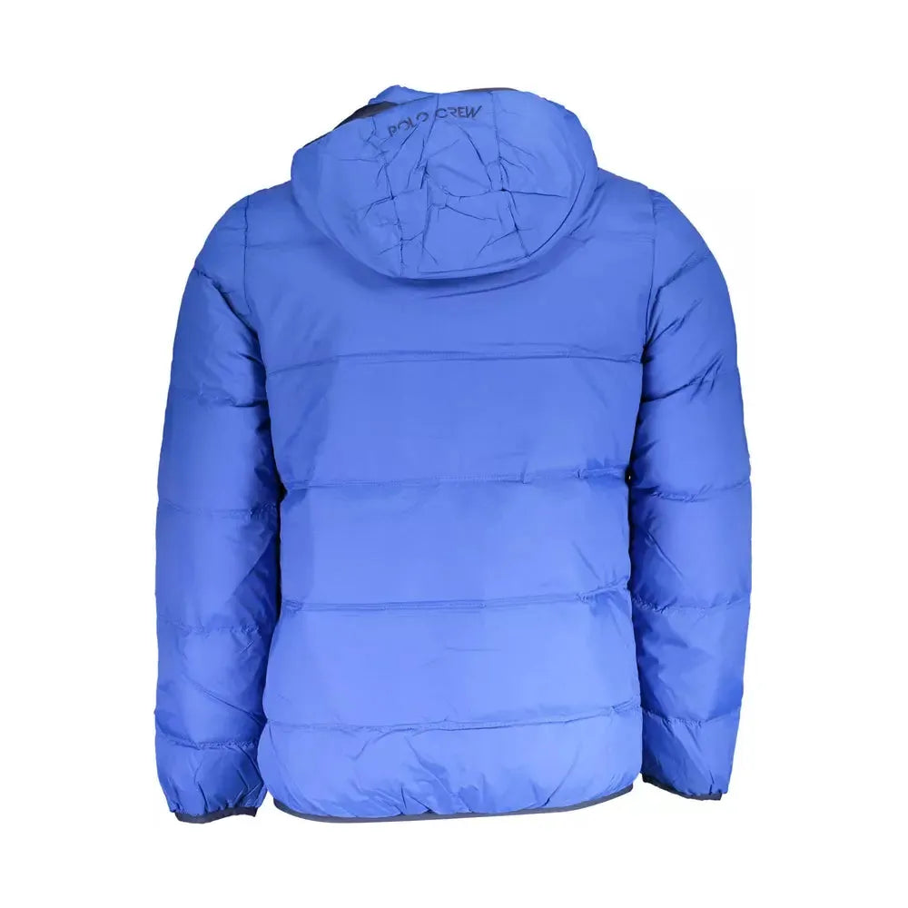 La Martina Blue Cotton Jacket with Detachable Hood