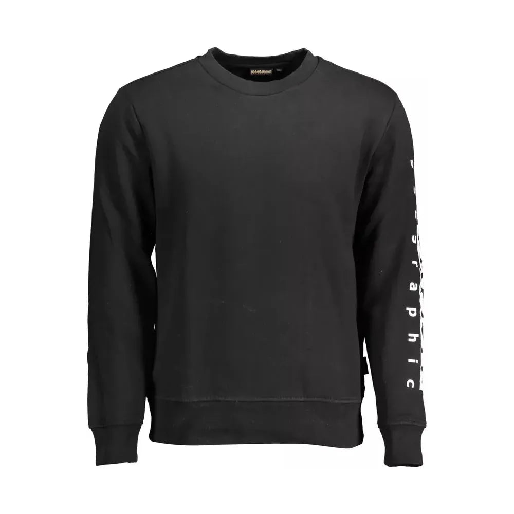 Napapijri Black Cotton Sweatshirt Elevate Your Style