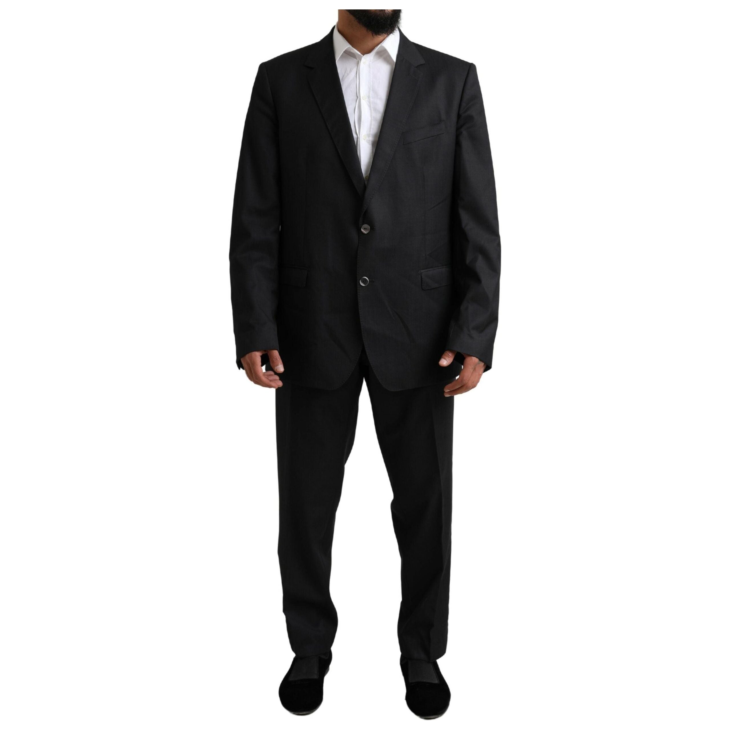 Dolce & Gabbana Black Virgin Wool Martini Suit