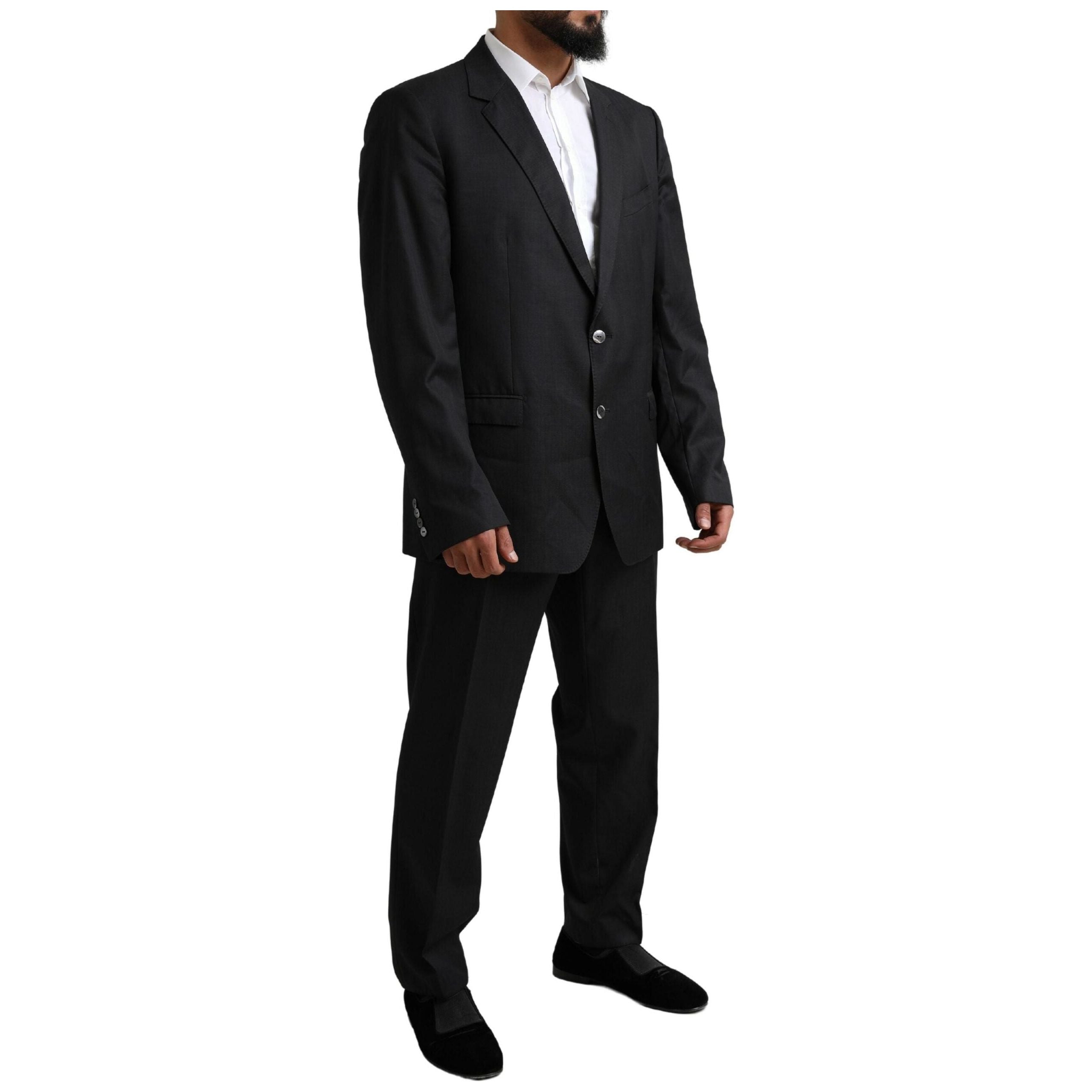 Dolce & Gabbana Black Virgin Wool Martini Suit