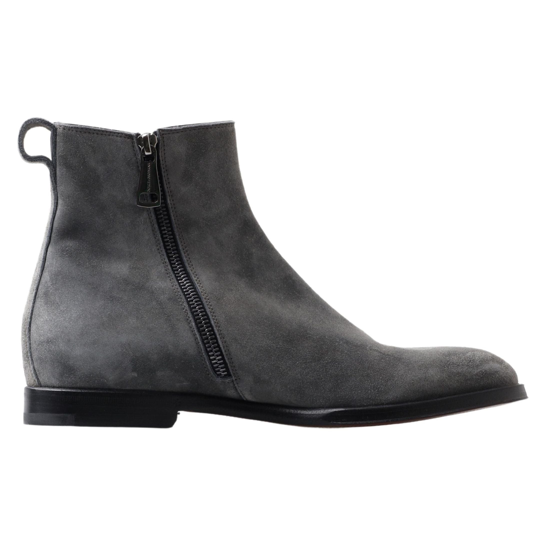 Dolce & Gabbana Gray Leather Chelsea Boots