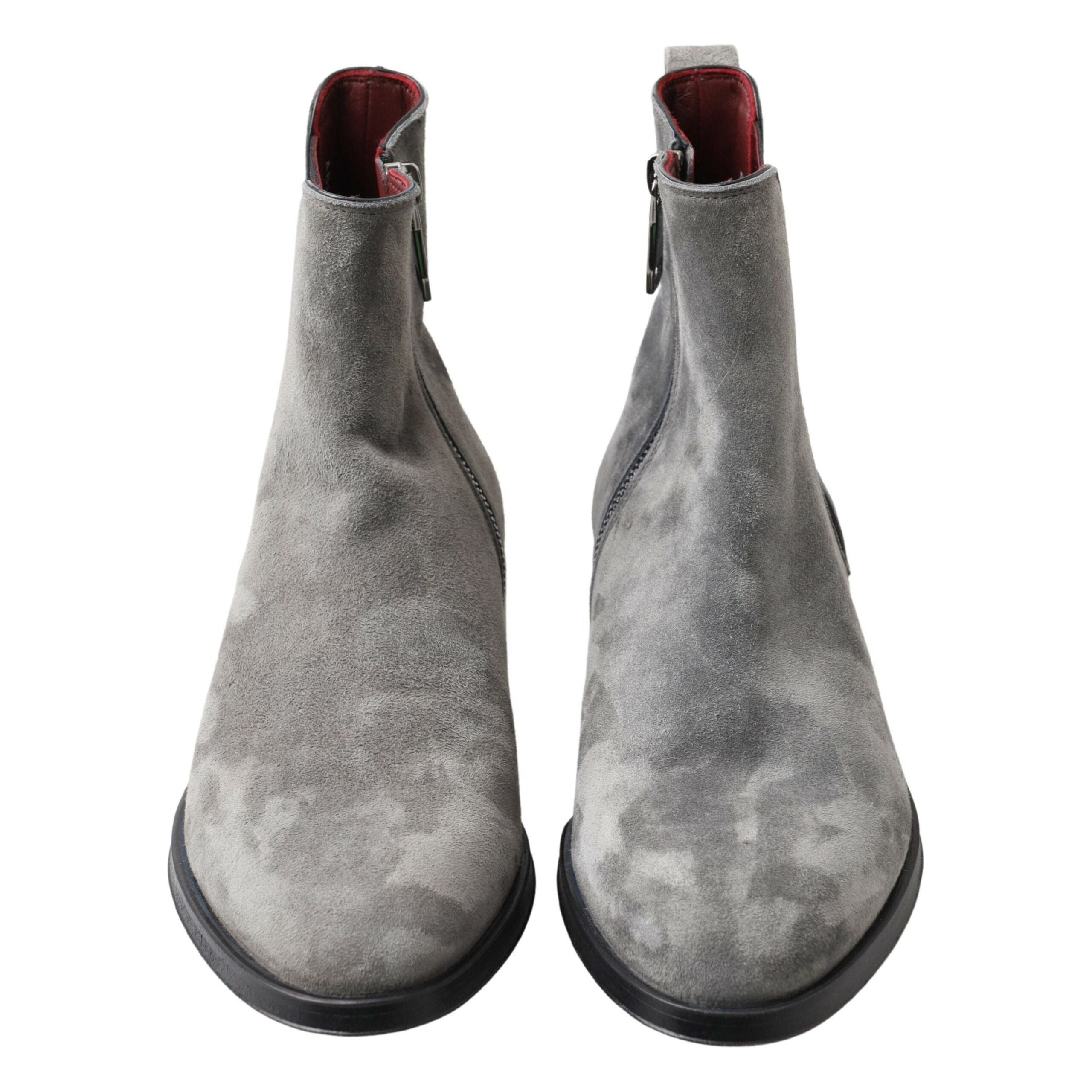 Dolce & Gabbana Gray Leather Chelsea Boots