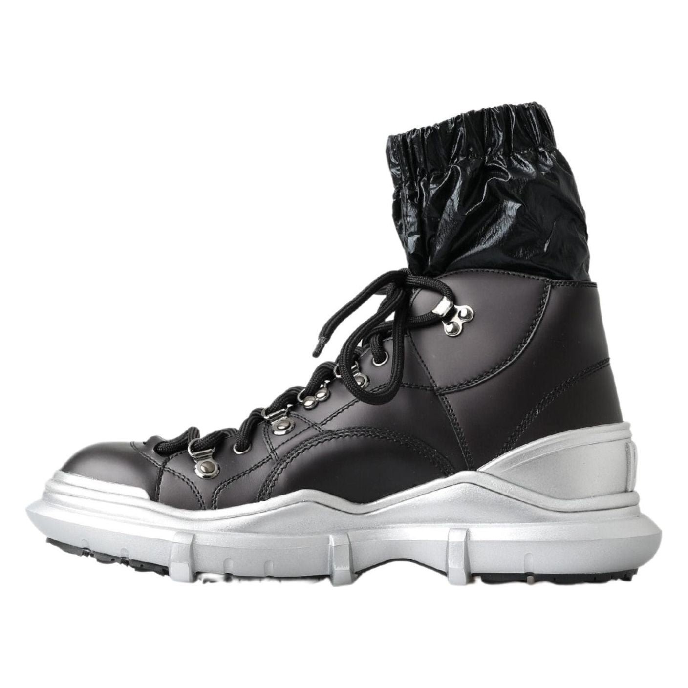Dolce & Gabbana Black Leather High Top Sneaker Bootie