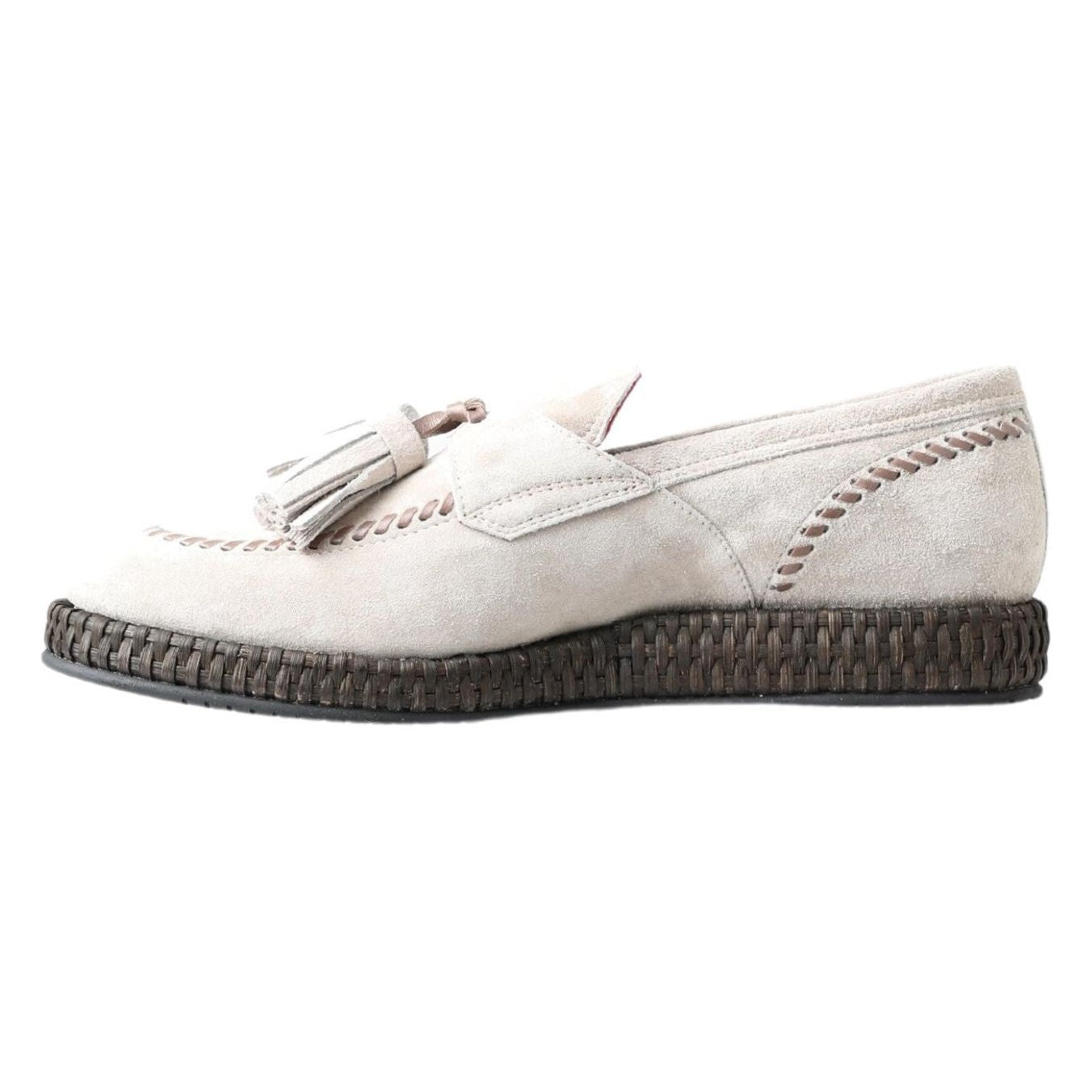 Dolce & Gabbana Ivory Leather Espadrilles for Luxe Style