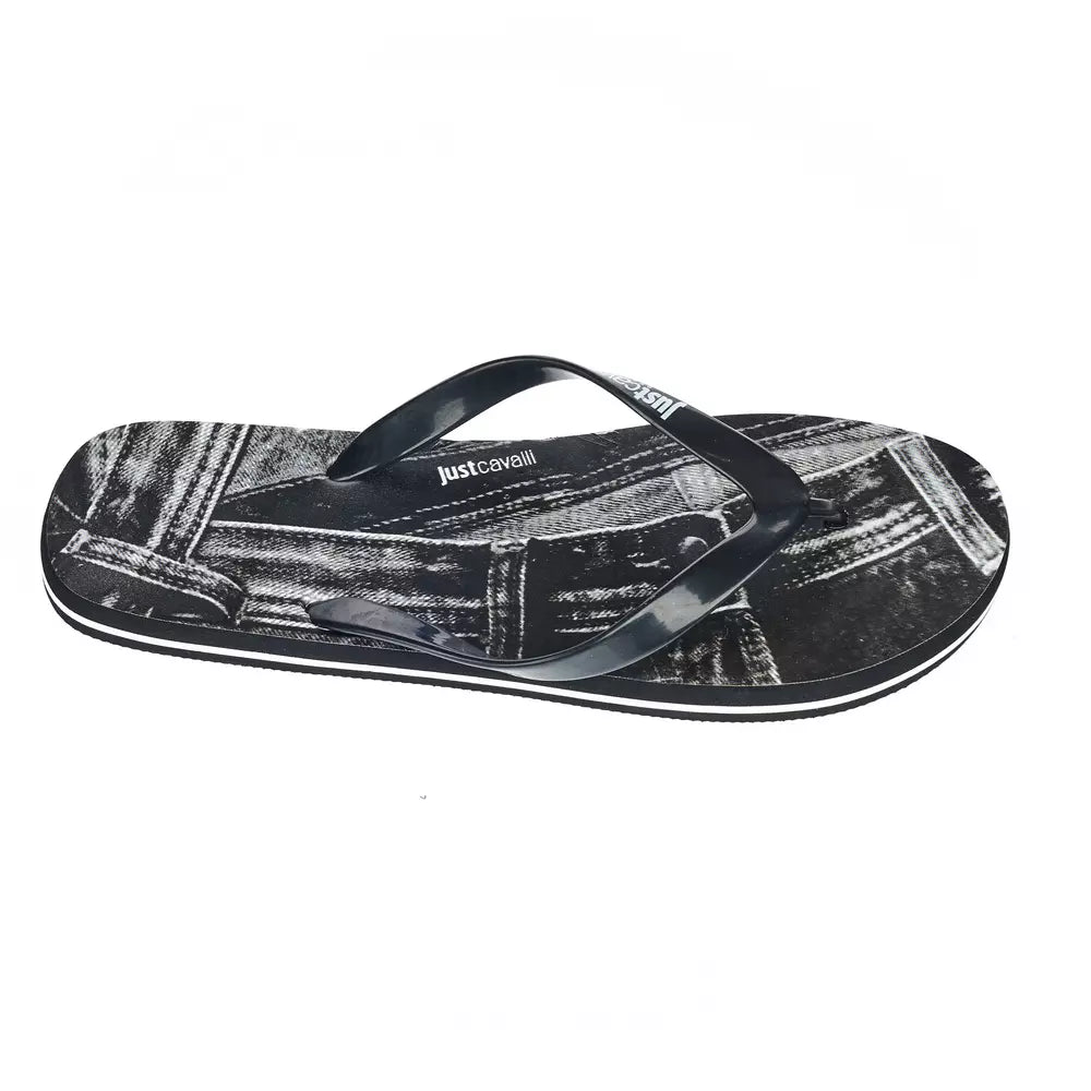 Just Cavalli Black PVC Sandal - Effortless Luxury Style