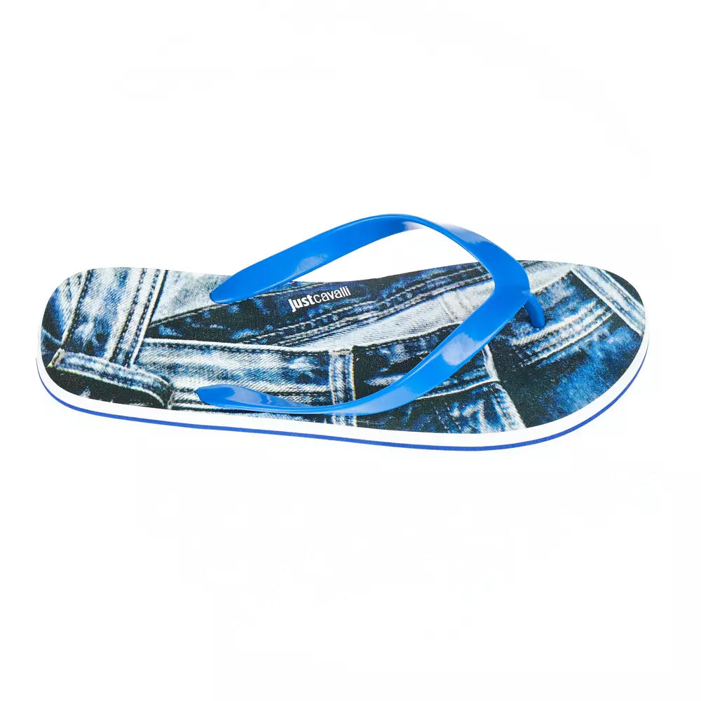 Just Cavalli Light Blue PVC Sandal for Elevated Style