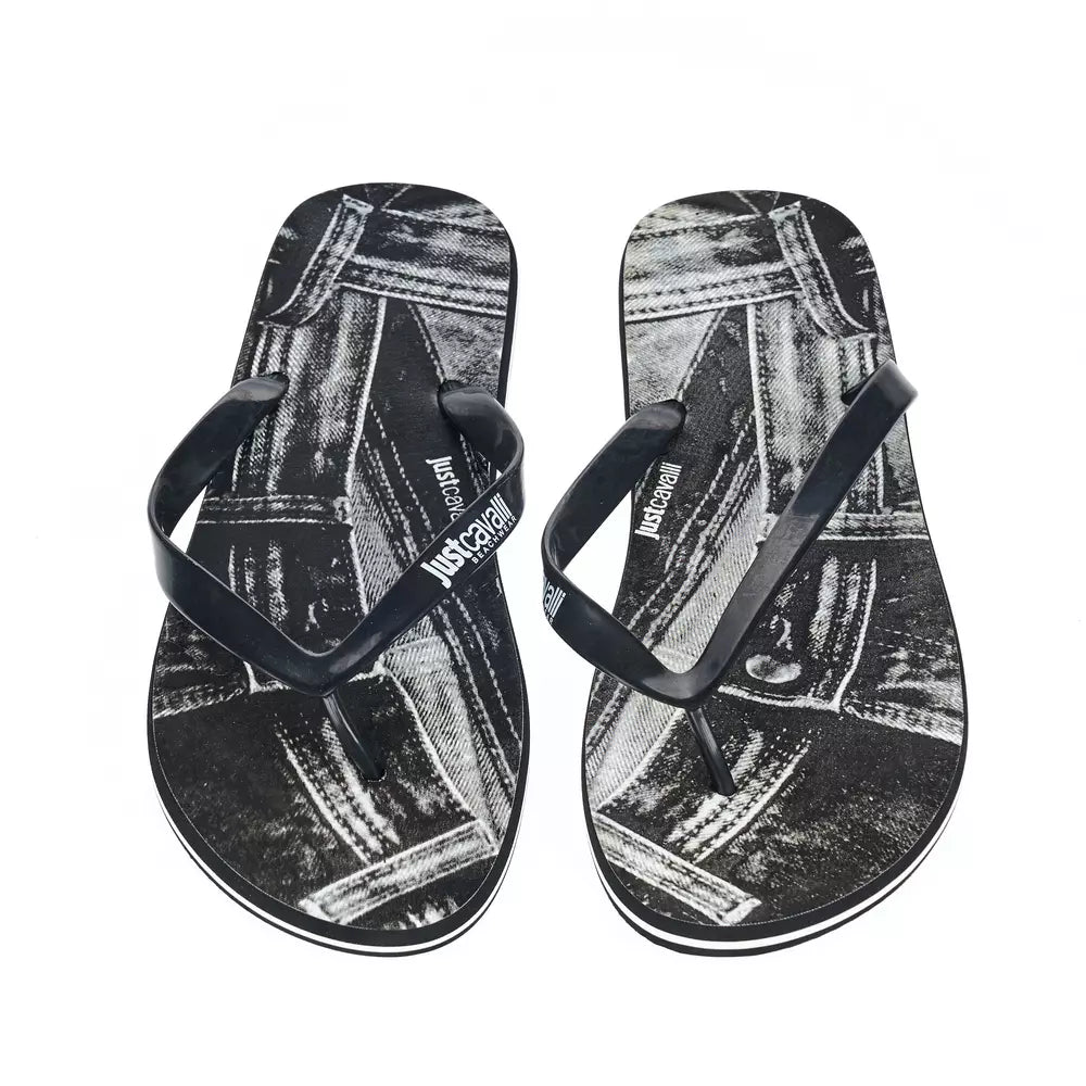 Just Cavalli Black PVC Sandal - Effortless Luxury Style