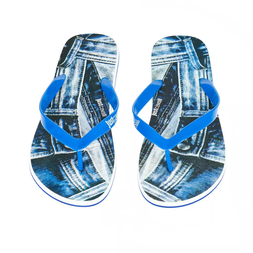 Just Cavalli Light Blue PVC Sandal for Elevated Style