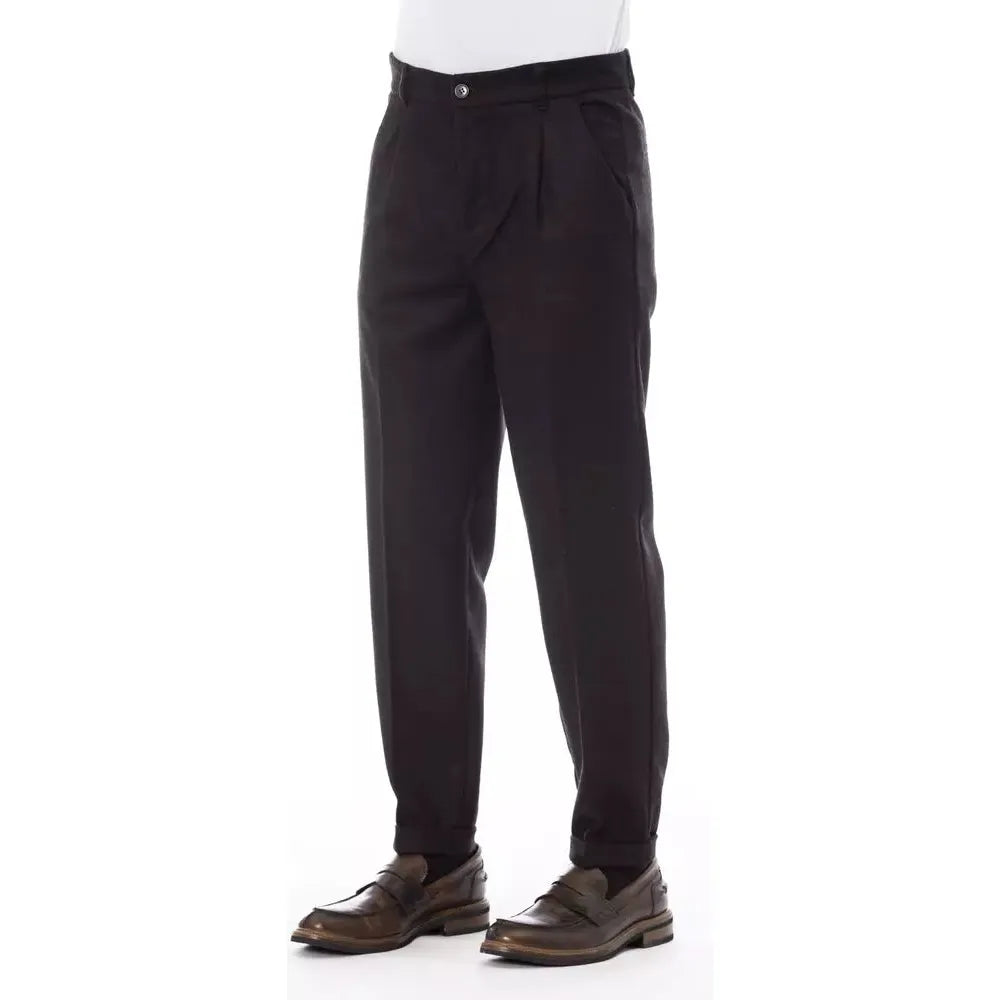 Alpha Studio Brown Wool Trousers for Timeless Elegance