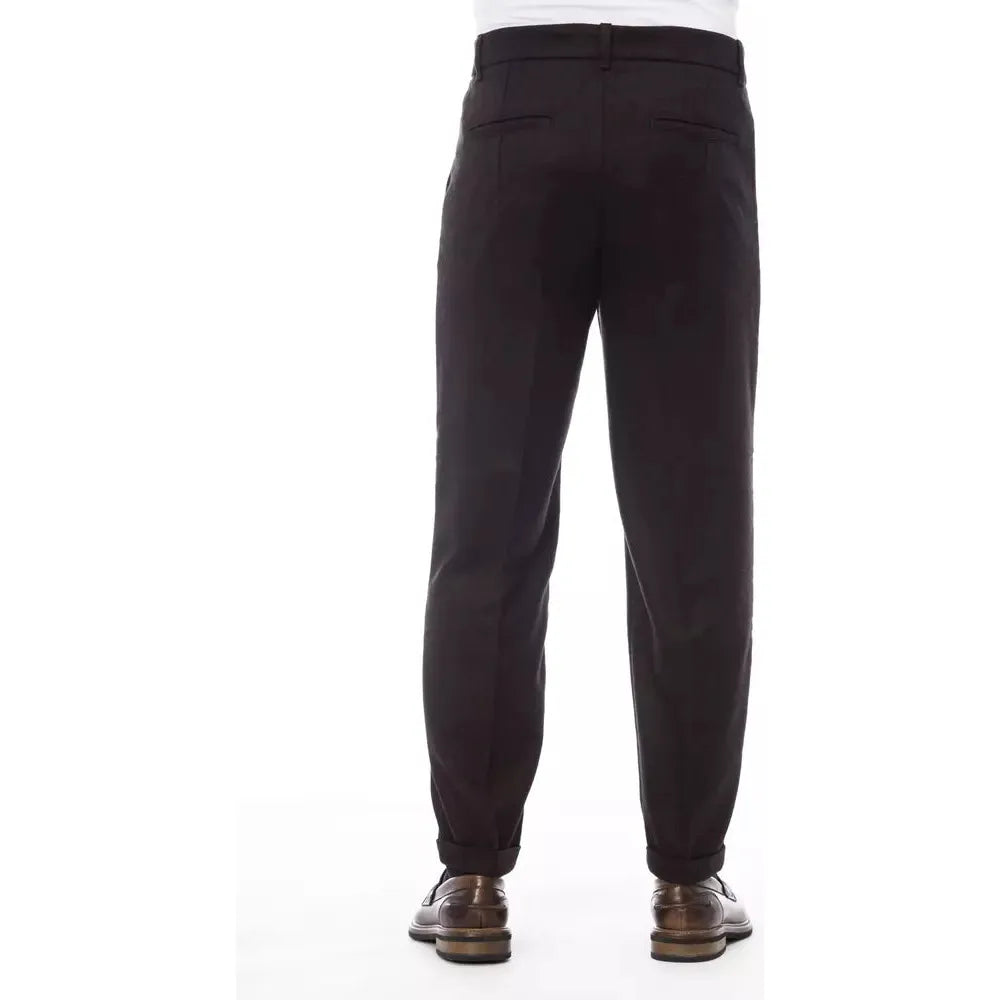 Alpha Studio Brown Wool Trousers for Timeless Elegance