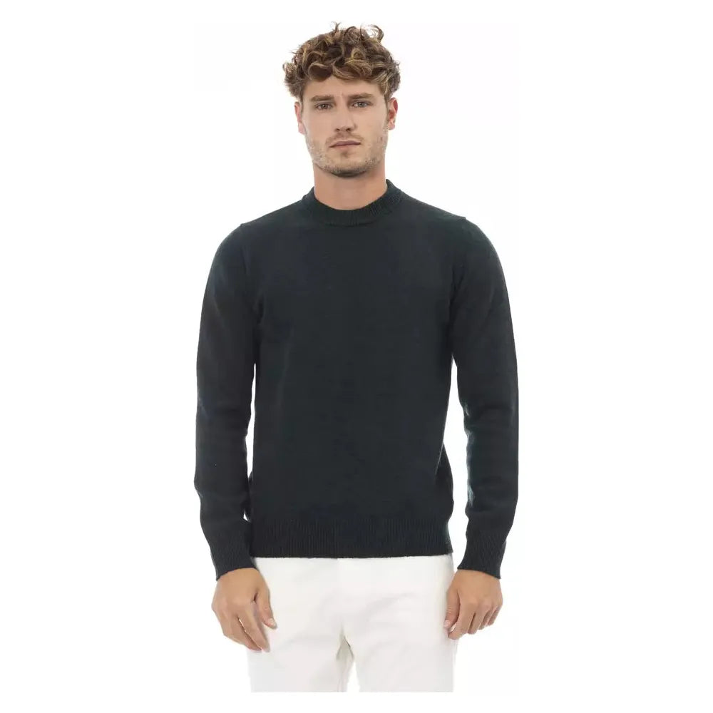 Alpha Studio Green Wool Sweater for Timeless Elegance