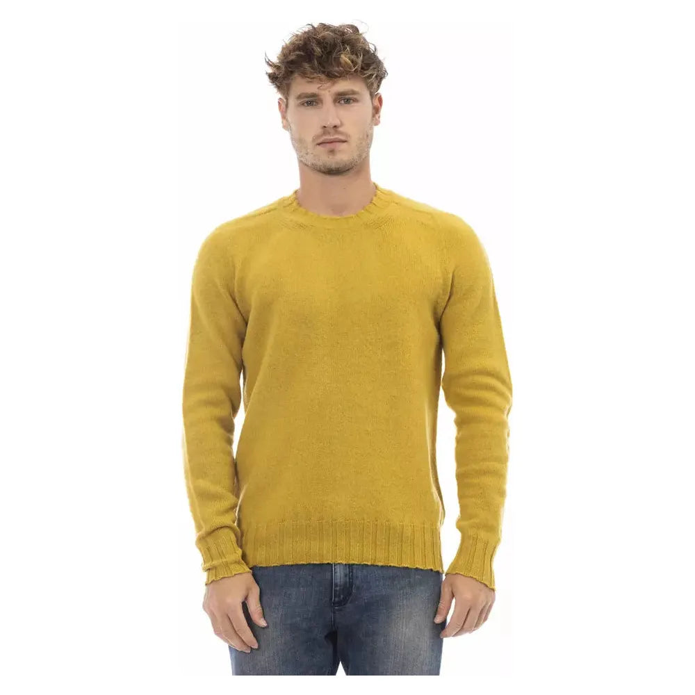 Alpha Studio Yellow Wool Sweater for Elevated Style