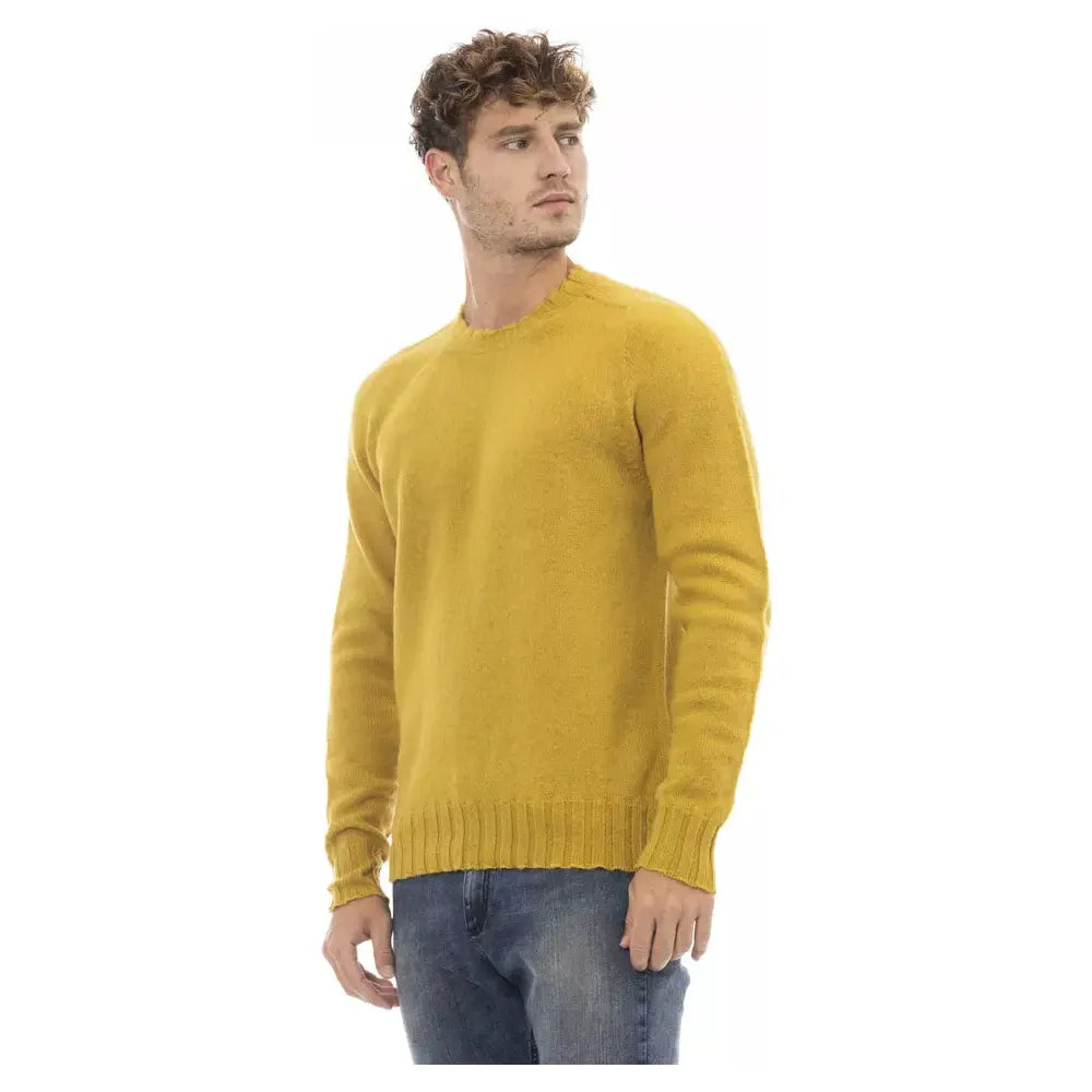 Alpha Studio Yellow Wool Sweater for Elevated Style