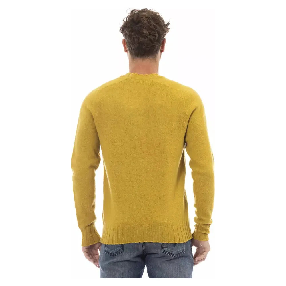 Alpha Studio Yellow Wool Sweater for Elevated Style