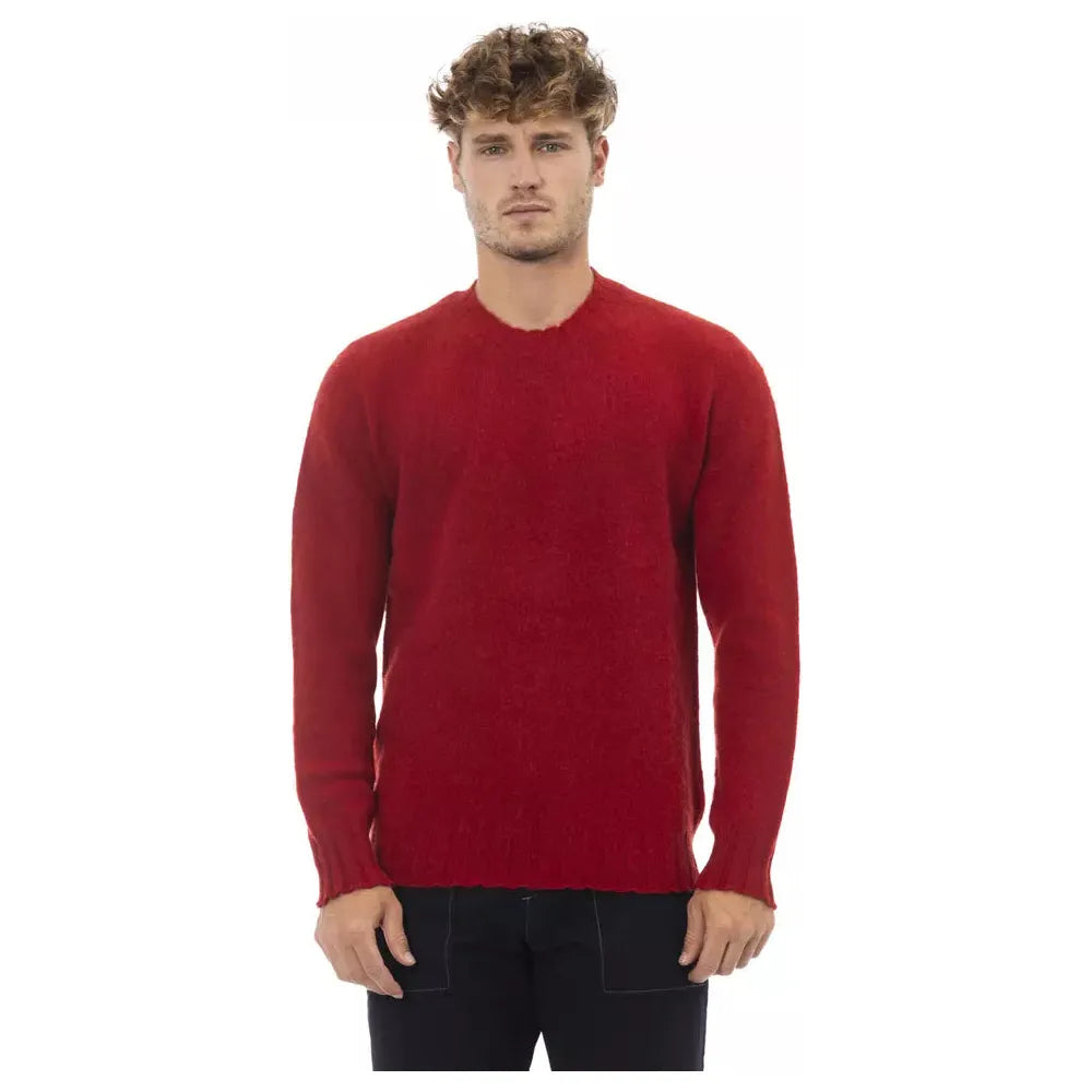 Alpha Studio Red Wool Sweater - Timeless Elegance Redefined