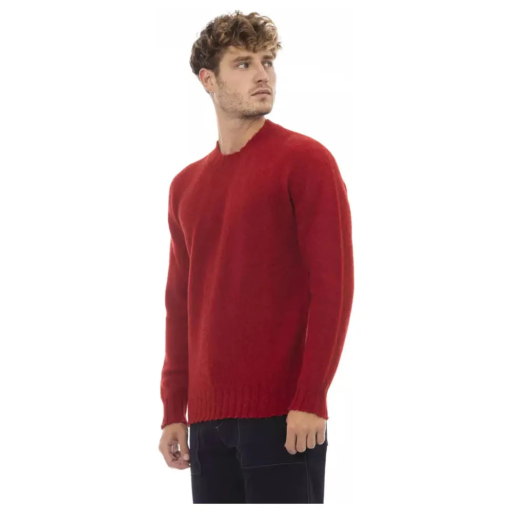 Alpha Studio Red Wool Sweater - Timeless Elegance Redefined