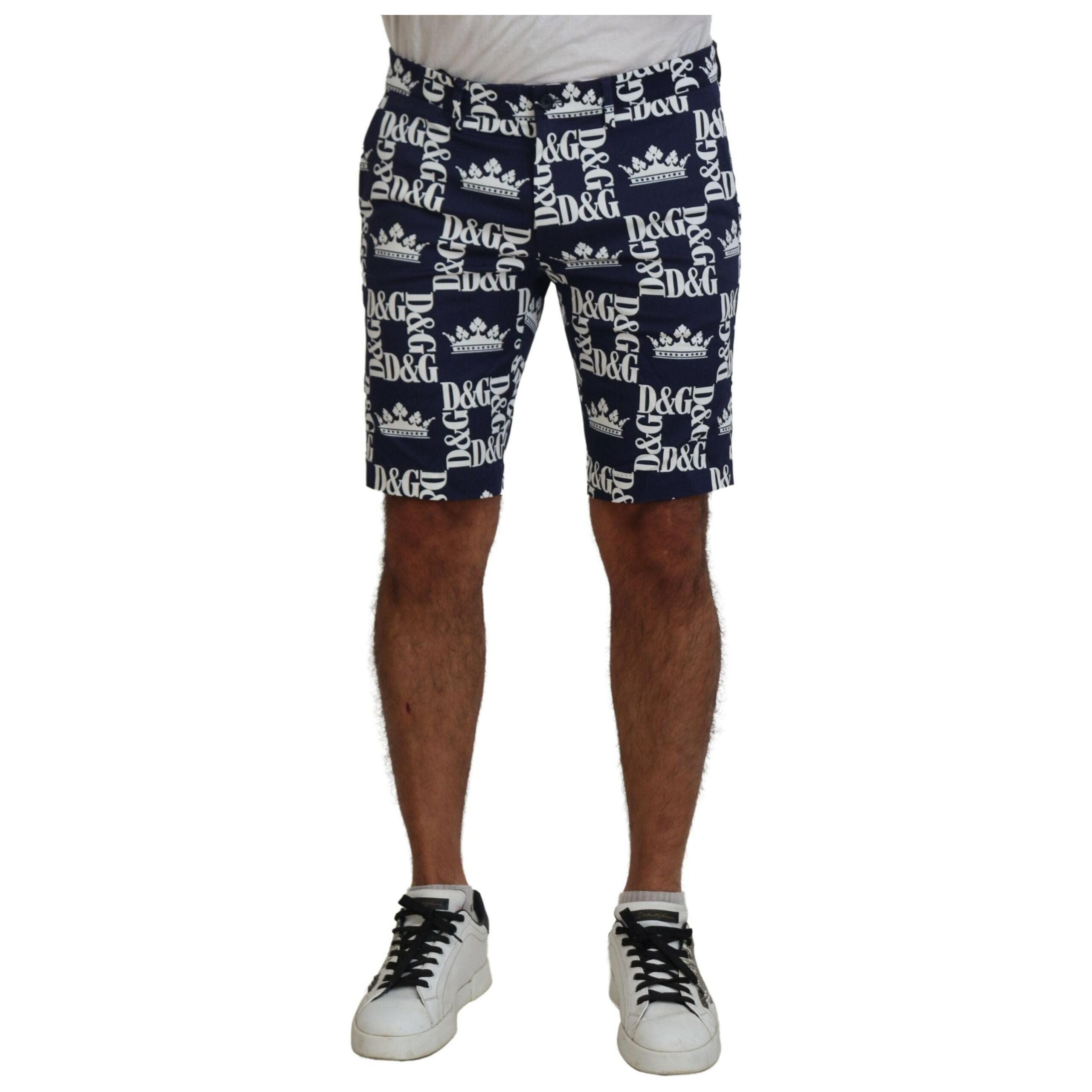 Dolce & Gabbana Blue Cotton Chinos Shorts Elegance