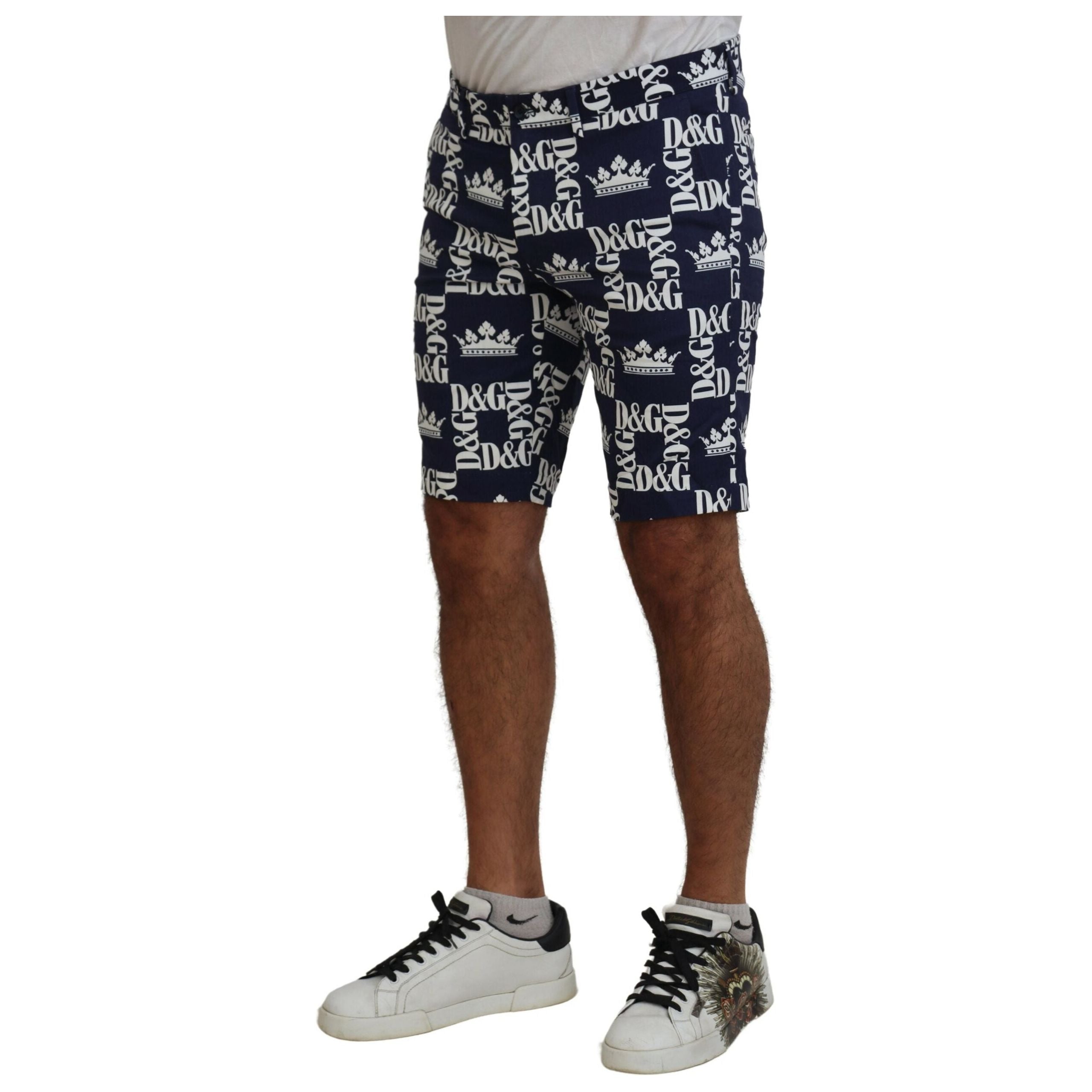 Dolce & Gabbana Blue Cotton Chinos Shorts Elegance