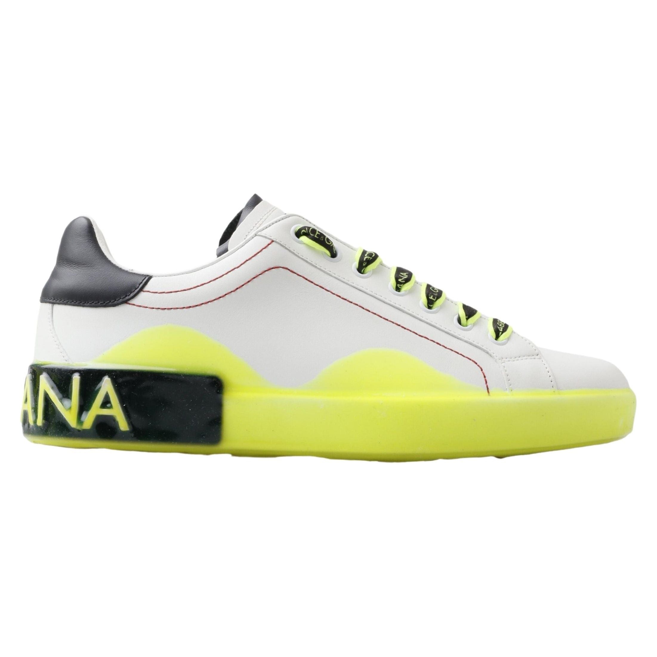 Dolce & Gabbana White Leather Low Top Sneakers