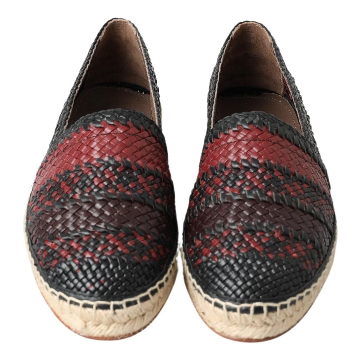 Dolce & Gabbana Black Woven Leather Espadrilles for Luxury