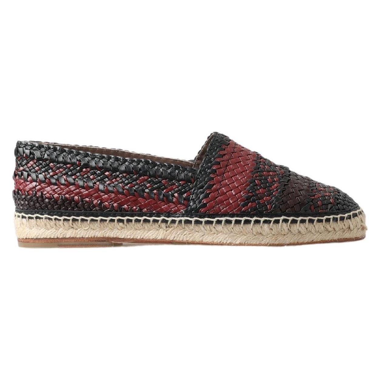 Dolce & Gabbana Black Woven Leather Espadrilles for Luxury