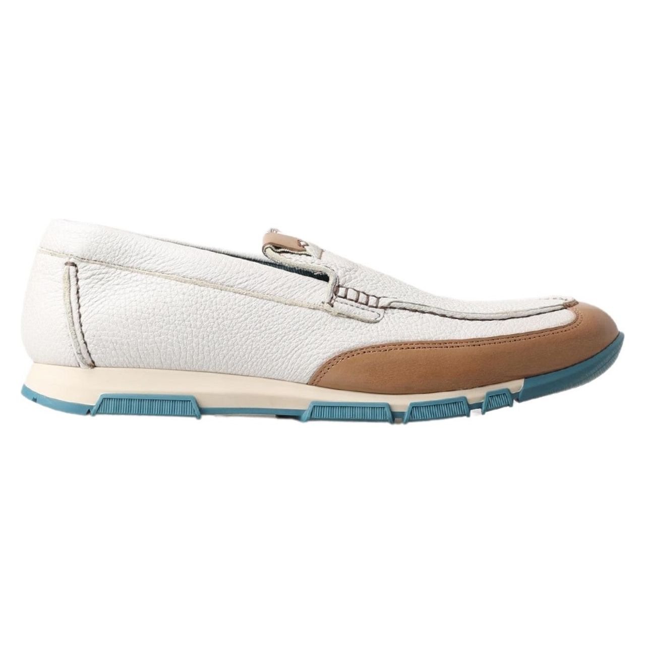 Dolce & Gabbana White Leather Slipper Loafers