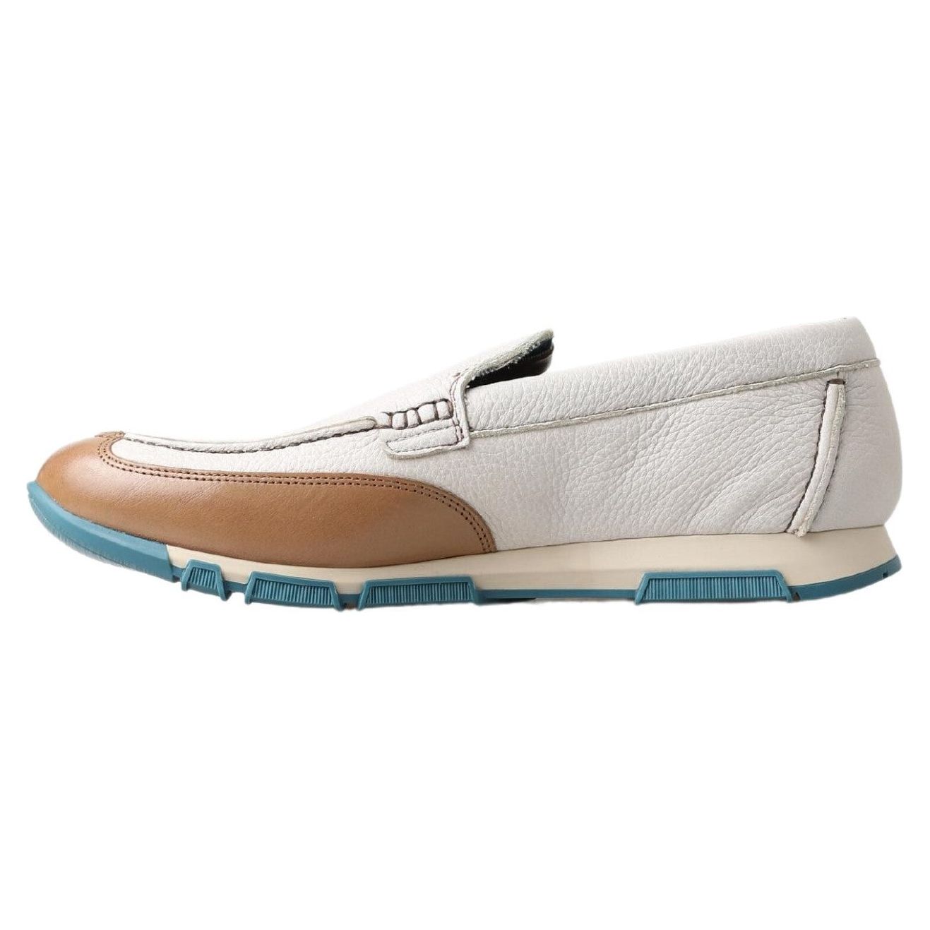 Dolce & Gabbana White Leather Slipper Loafers