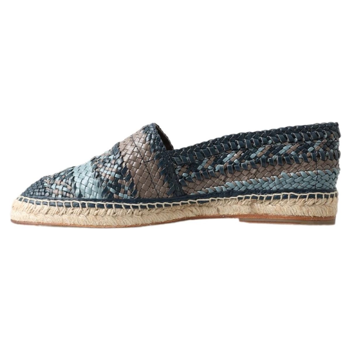 Dolce & Gabbana Black Woven Leather Espadrilles Elite