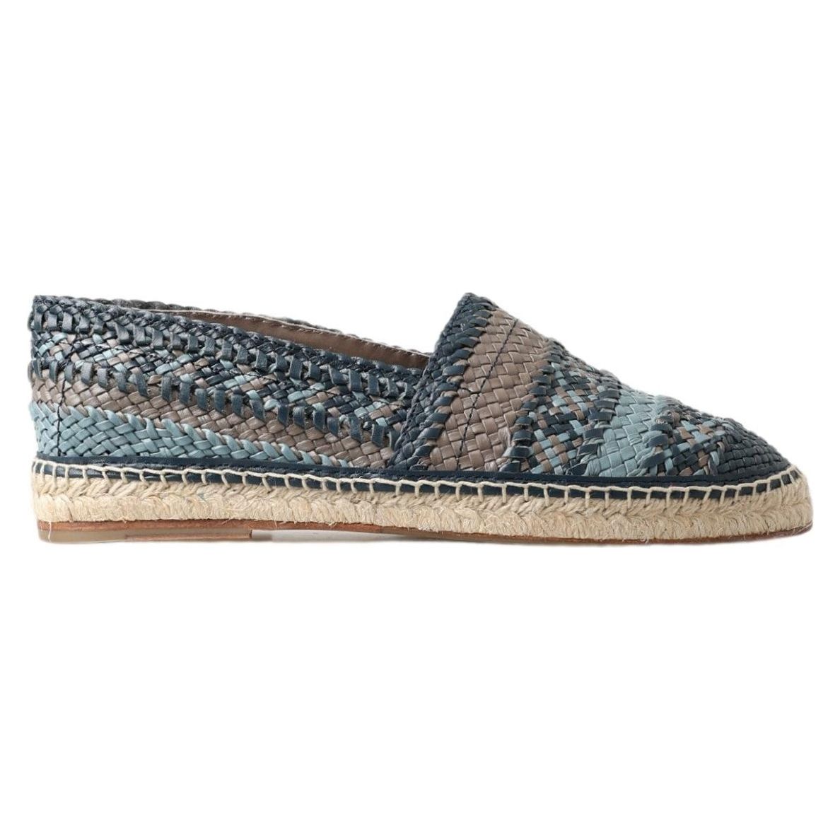 Dolce & Gabbana Black Woven Leather Espadrilles Elite