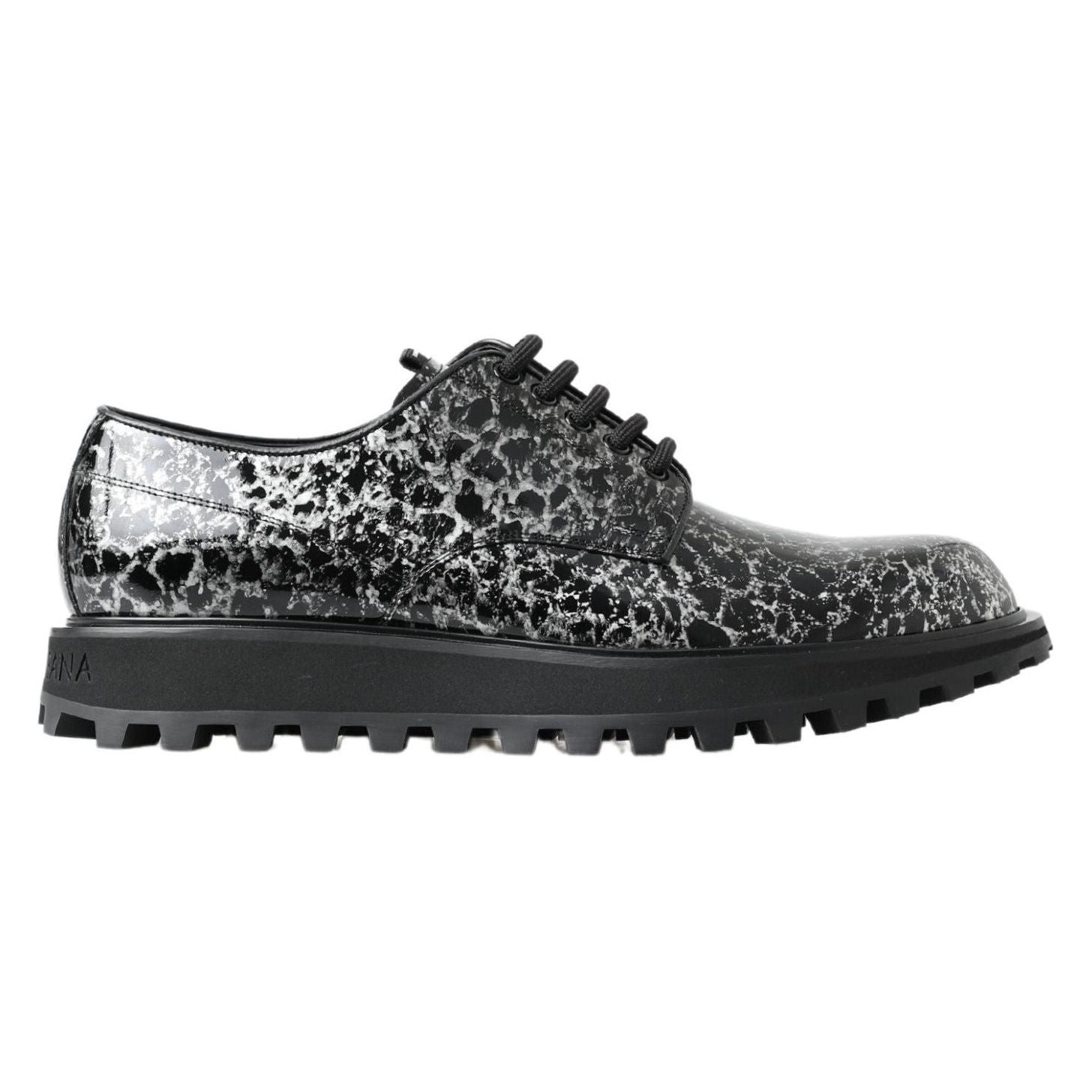 Dolce & Gabbana Black Leather Two-Tone Derby Shoes