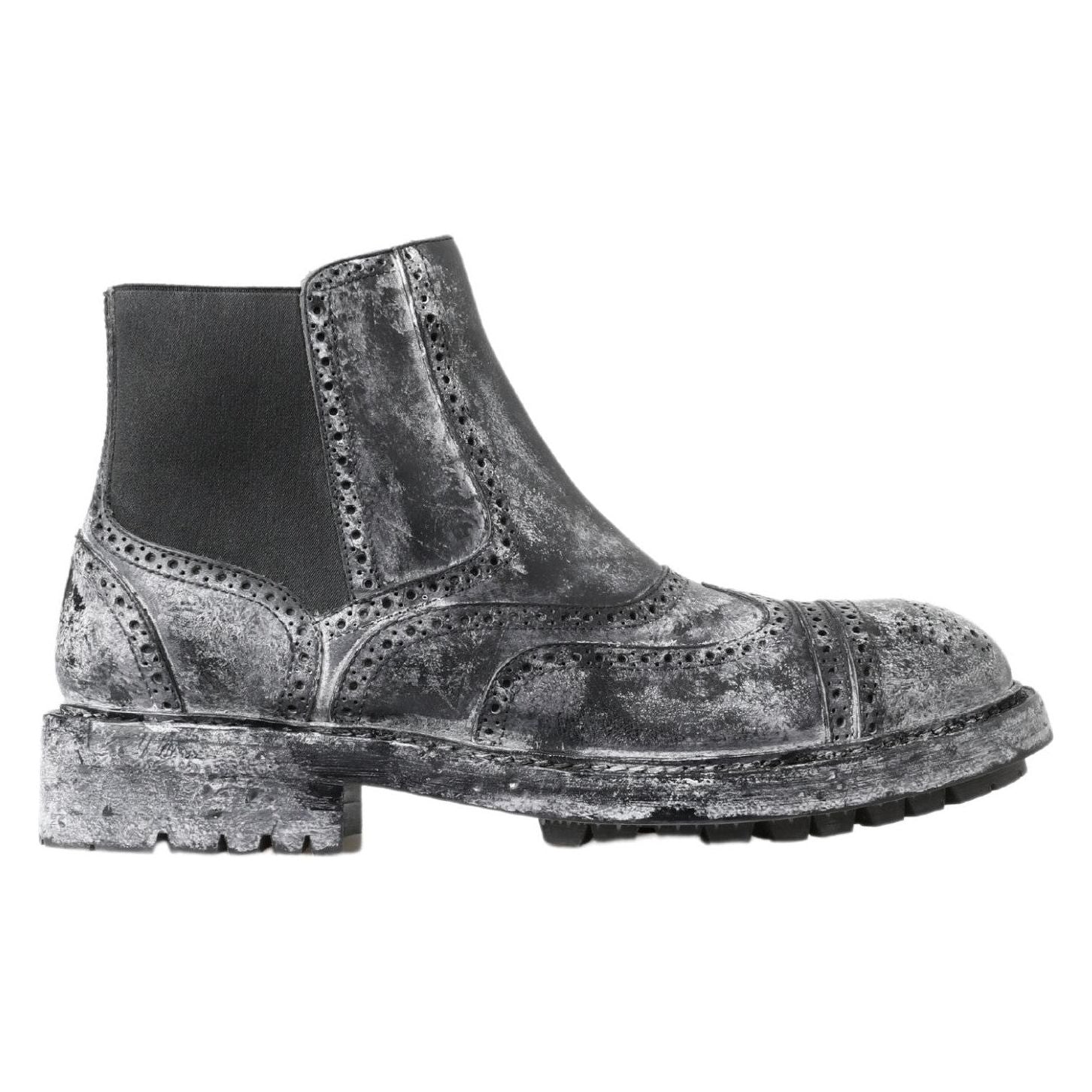 Dolce & Gabbana Black Leather Chelsea Ankle Boots