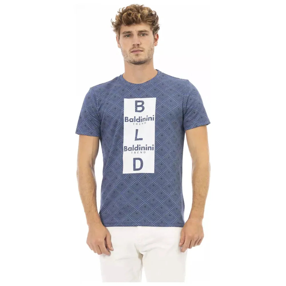 Baldinini Blue Cotton T-Shirt for Elevated Style